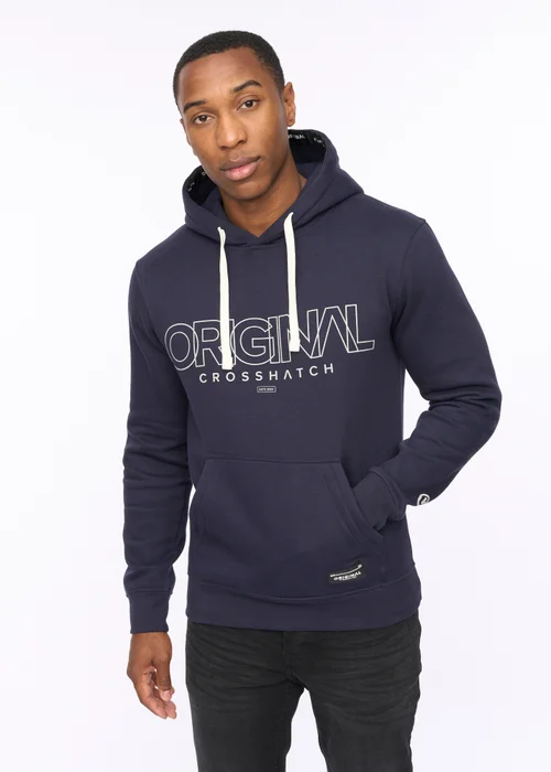 Crosshatch Navy Carrimoore Hoodie - Medium Image 3
