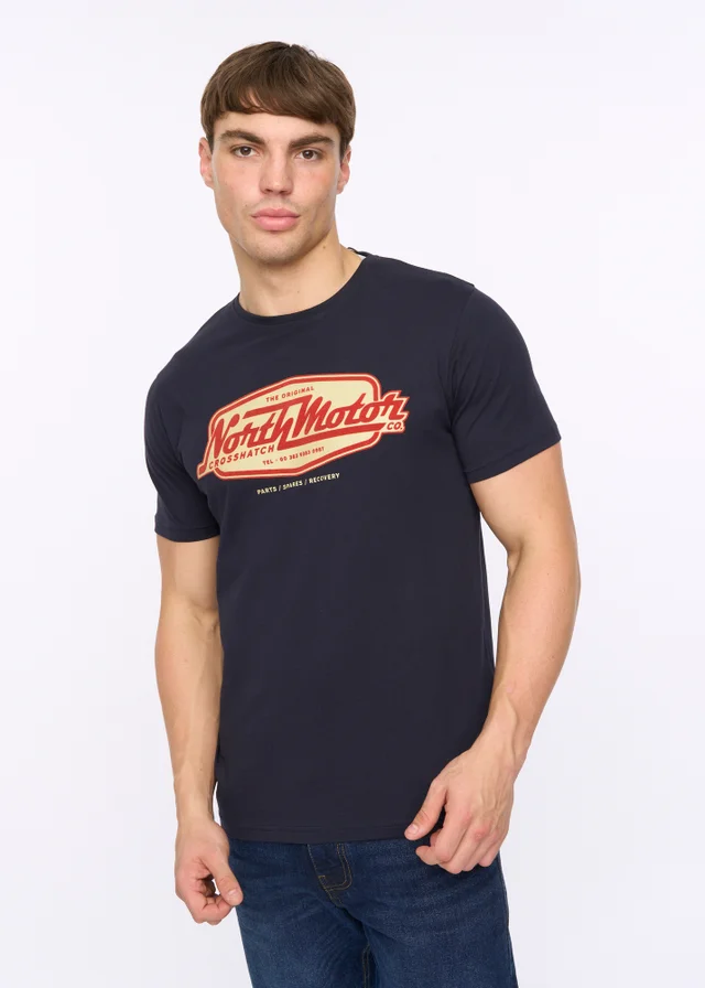 Crosshatch Navy Hellmere T-Shirt