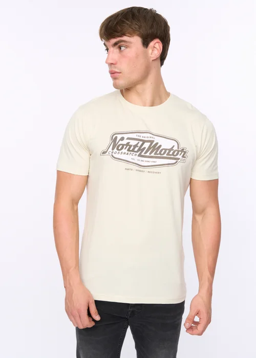 Crosshatch Off White Hellmere T-Shirt - Large Image 3