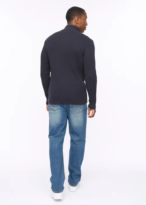 Crosshatch Navy Wellburys Chunky Knit - Large Image 2