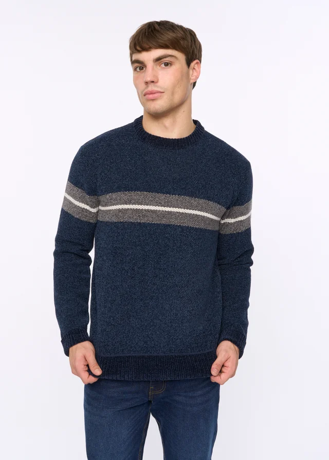 Crosshatch Navy Roundall Chenille Knit