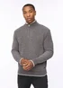 Crosshatch Grey Coldwell Chenille 1/4 Zip Knit - Small Image 1