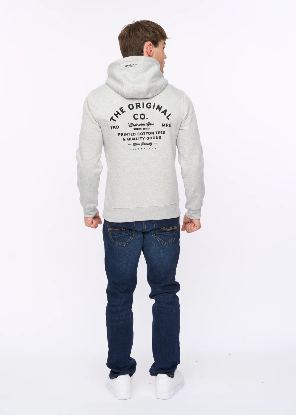 Crosshatch Grey Shoptown Hoodie - Large Image 2