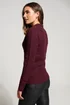 Long Tall Sally Burgundy Red Knitted Wrap Jumper - Size 22-24 Image 3