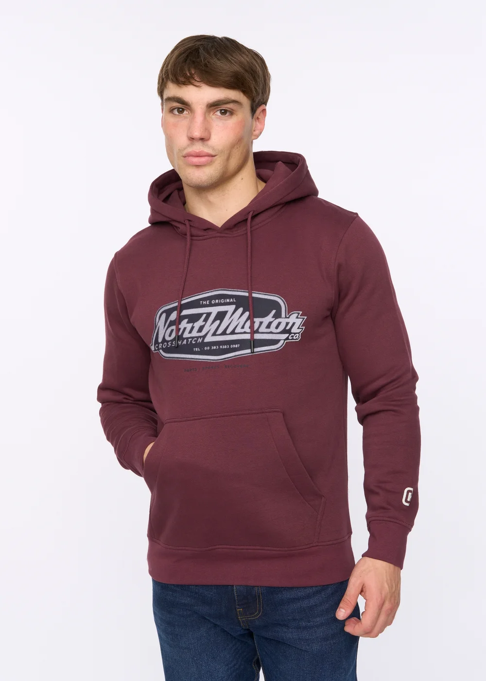 Crosshatch Raisin Hellmere Hoodie - Small Image 1