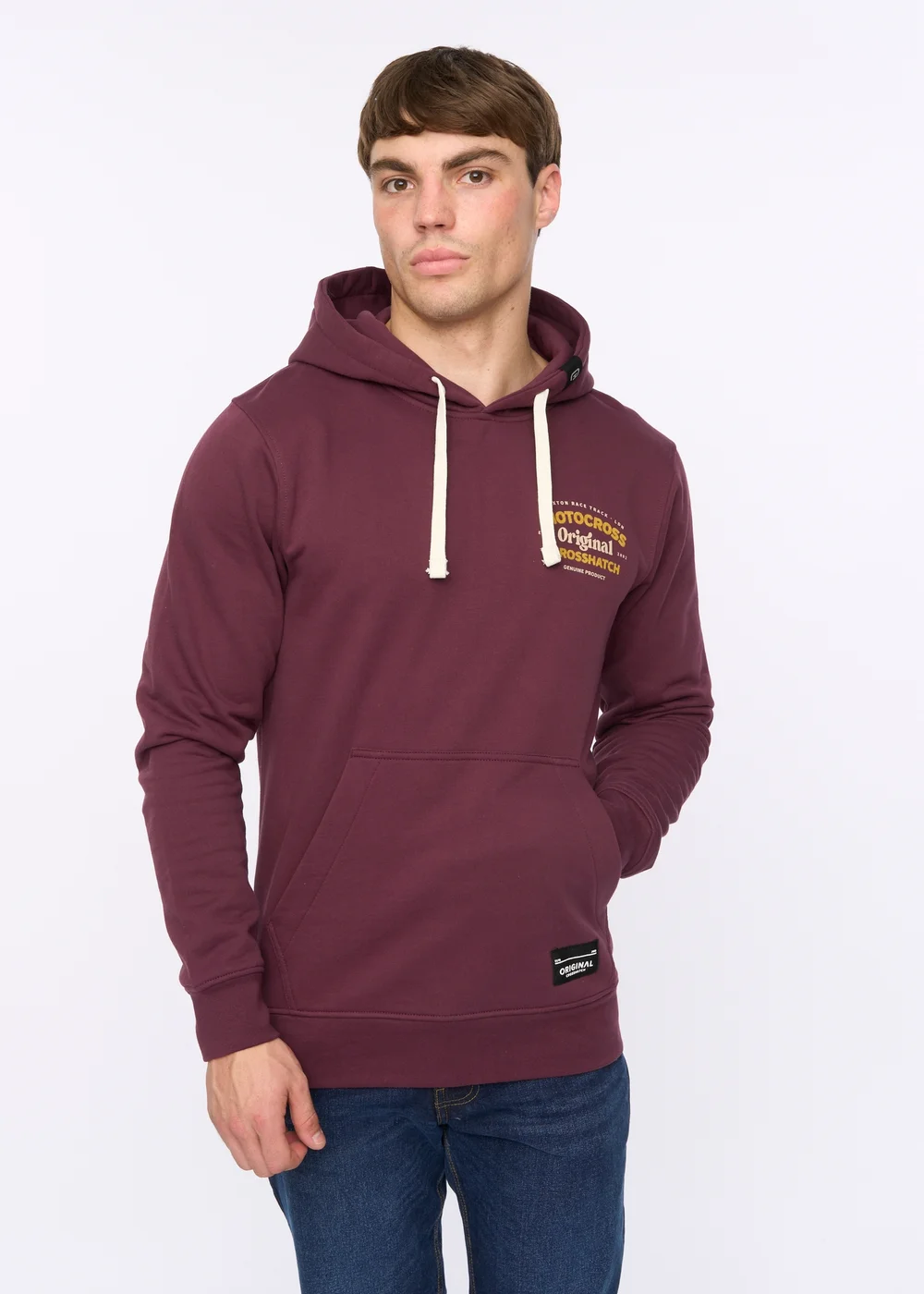 Crosshatch Wine Motocross Hoodie - Medium Image 1