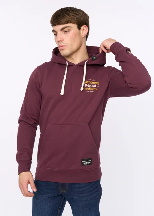 Crosshatch Wine Motocross Hoodie - Medium Image 3