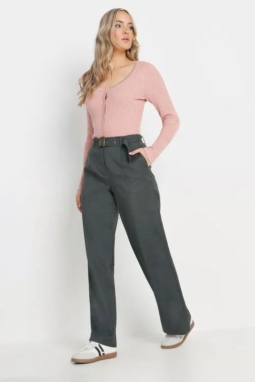 Long Tall Sally Charcoal Grey Buckle Belt Wide Leg Trousers - 18/L34 Image 2