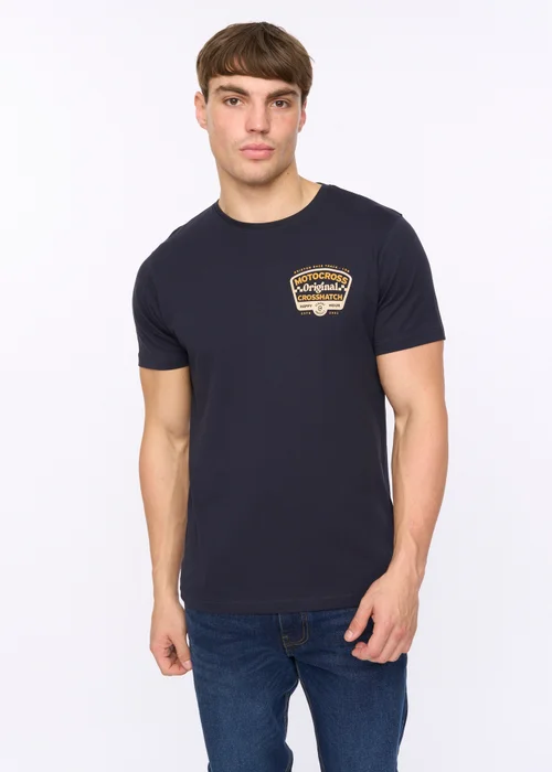 Crosshatch Navy Motocross T-Shirt - Small Image 1