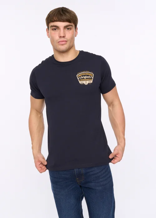 Crosshatch Navy Motocross T-Shirt - Small Image 3