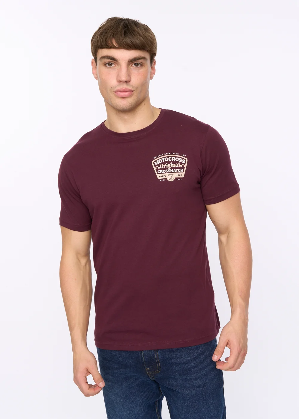 Crosshatch Raisin Motocross T-Shirt - Small Image 1
