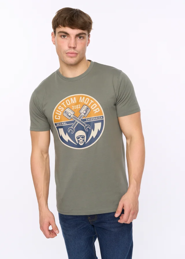 Crosshatch Olive Moules T-Shirt