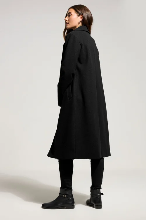 Long Tall Sally Black Formal Midi City Coat - 16 Image 3