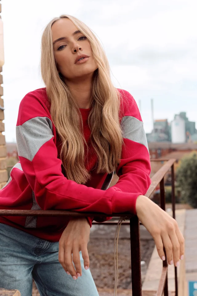 Long Tall Sally Red Colour Block Sweatshirt