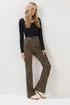 Long Tall Sally Brown Leopard Print Flared Leggings - 8/L36 Image 1