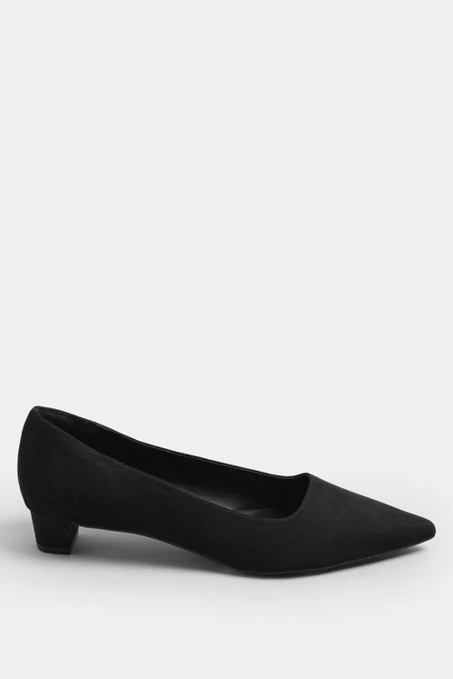 Long Tall Sally Black Pointed Block Court Heel - Size 11 Image 3