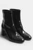 Long Tall Sally Black Patent Block Heel Ankle Boot - Size 7 Image 2