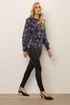 Long Tall Sally Purple Paisley Sheer Blouse - Size 12 Image 2
