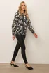 Long Tall Sally Black Blurred Floral Sheer Blouse - Size 18 Clothing Image 2
