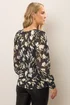 Long Tall Sally Black Blurred Floral Sheer Blouse - Size 18 Clothing Image 3