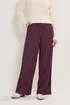 Long Tall Sally Burgundy Red Striped Wide Leg Trousers - 20/L36 Image 3