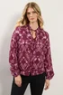 Long Tall Sally Dark Pink Paisley Button Tie Blouse - Size 16 Clothing Image 1
