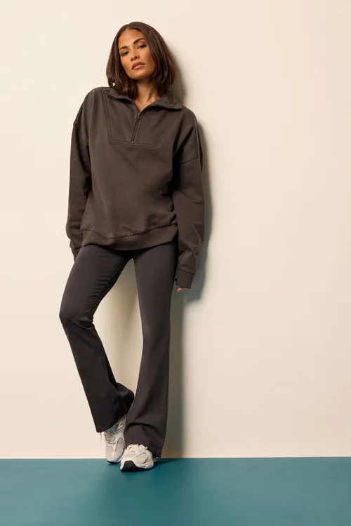 PixieGirl Petite Chocolate Brown Fold Over Flared Leggings - 12/L27 Image 1