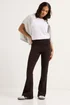 PixieGirl Petite Chocolate Brown Fold Over Flared Leggings - 12/L27 Image 2