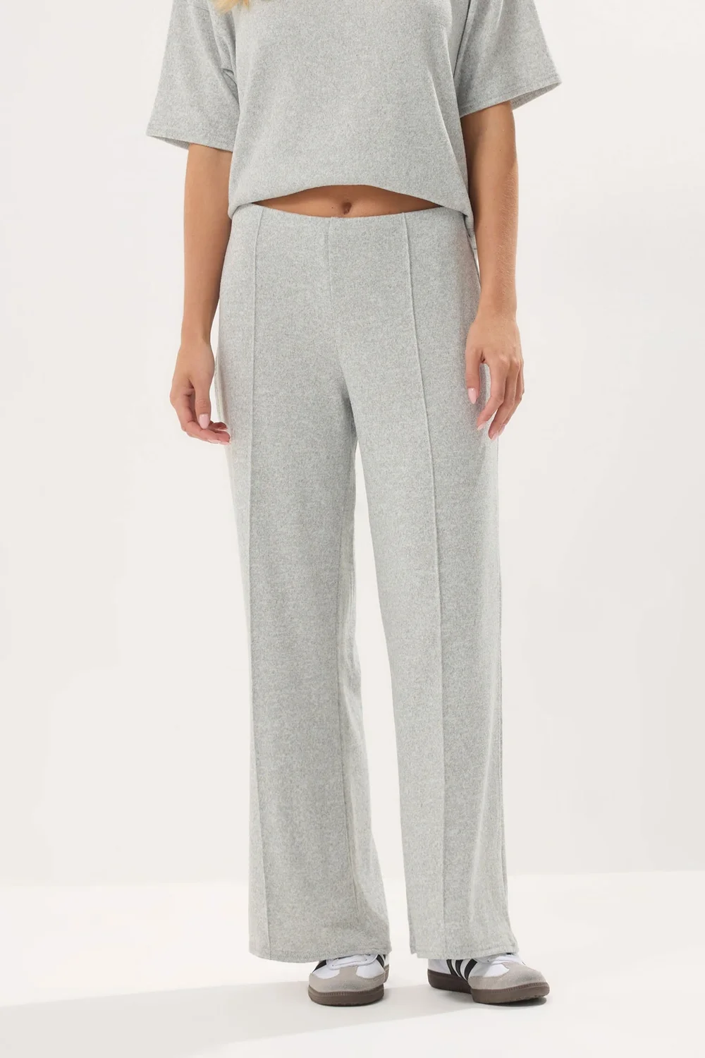 PixieGirl Petite Grey Marl Soft Touch Pintuck Trousers - 8 Image 2