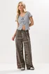 PixieGirl Petite Brown Paisley Tie Waist Trousers - 8 Image 1