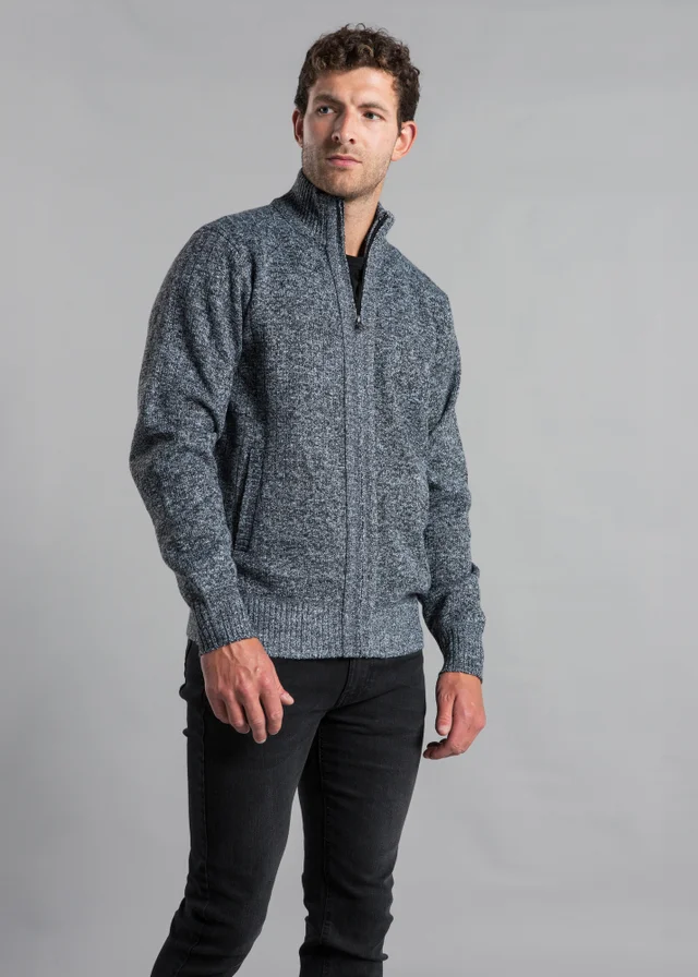 Kensington Eastside Charcoal Textured Zip-Through Fleece with Polar Fleece Lining