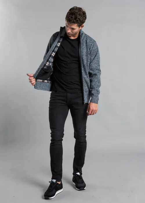 Kensington Eastside Charcoal Textured Zip-Through Fleece with Polar Fleece Lining - Medium Image 4