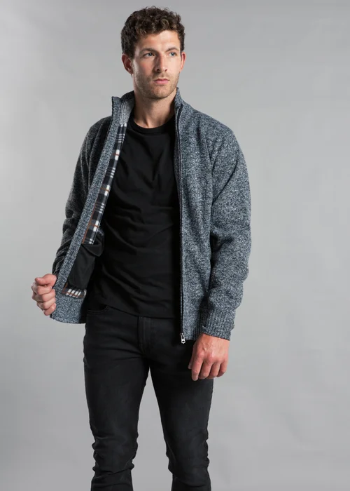 Kensington Eastside Charcoal Textured Zip-Through Fleece with Polar Fleece Lining - Medium Image 3