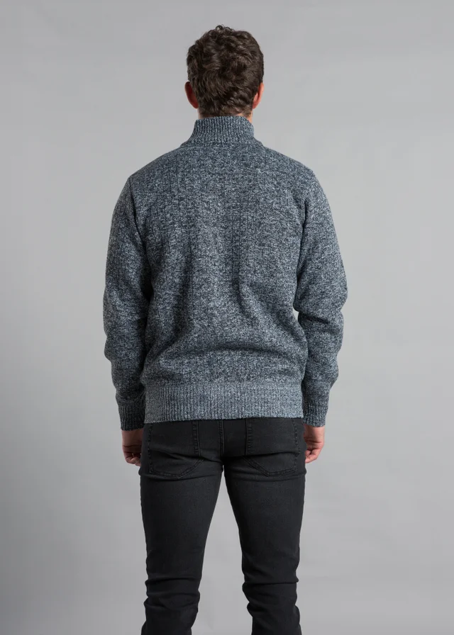 Kensington Eastside Charcoal Textured Zip-Through Fleece with Polar Fleece Lining