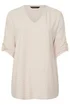 Evans Curve Cream Tab Sleeve Ribbed Jumper - Size 16 Clothing Image 5