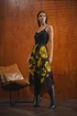 Star By Julien Macdonald Yellow Floral Pleated Mesh Skirt - Size 16 Clothing Image 1