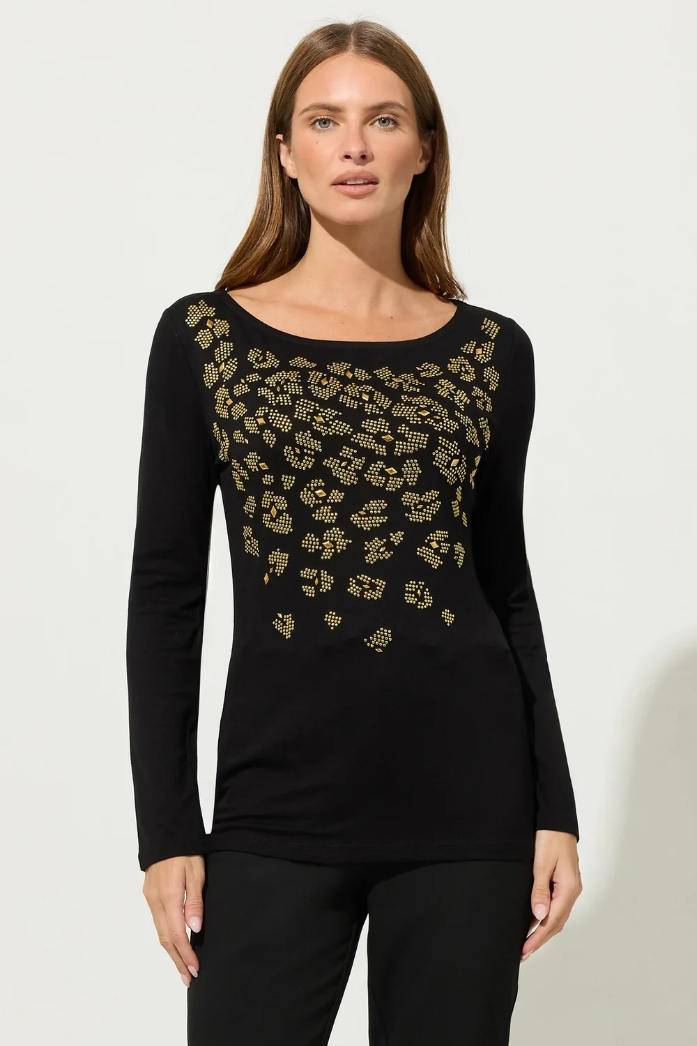 Star By Julien Macdonald Black Animal Embellished Top - Size 10 Image 2