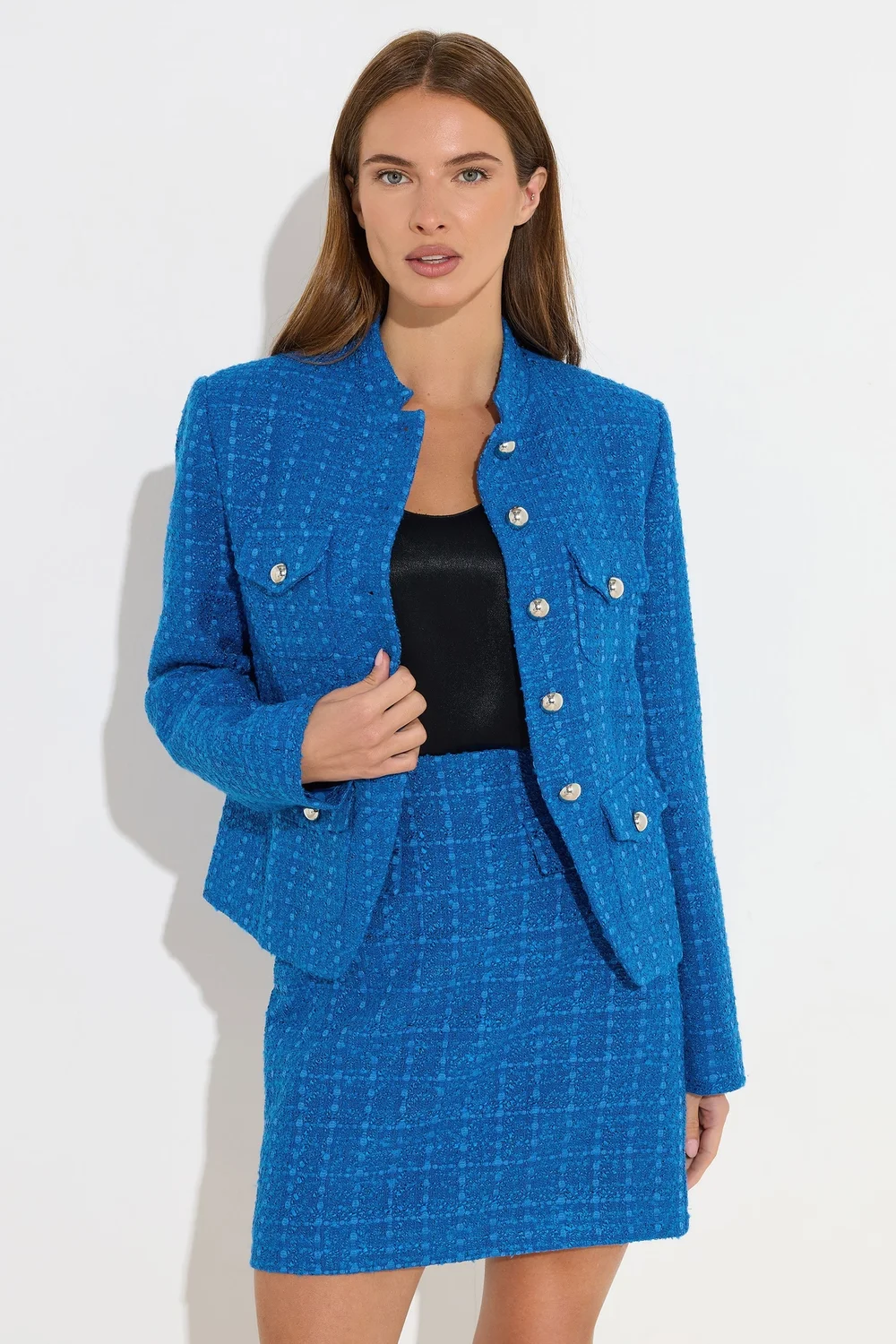 Star By Julien Macdonald Blue Boucle Button Detail Jacket - 14 Image 2