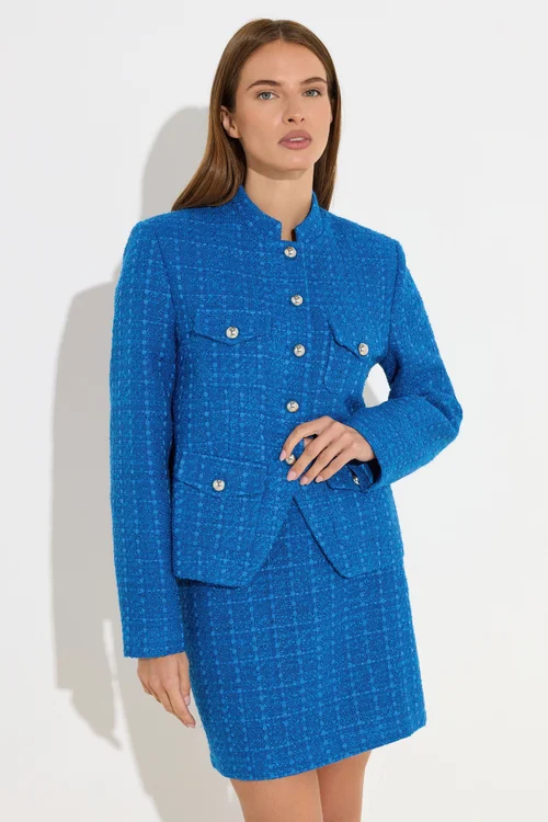 Star By Julien Macdonald Blue Boucle Button Detail Jacket - 14 Image 4