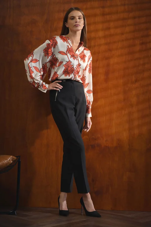 Star By Julien Macdonald Orange Floral Notch Neck Blouse - Size 20 Clothing Image 1