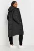 Yours Curve Black Midi Padded Coat - 22-24 Image 4