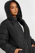 Yours Curve Black Midi Padded Coat - 22-24 Image 5