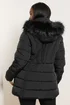 Yours Curve Black Short Puffer Coat - 22-24 Image 3