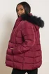 Yours Curve Red Short Puffer Coat - 26-28 Image 3