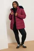 Yours Curve Red Short Puffer Coat - 26-28 Image 1