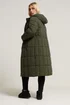 Yours Curve Khaki Green Padded Midi Puffer Coat - 18 Image 5