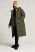 Yours Curve Khaki Green Padded Midi Puffer Coat - 18 Image 2