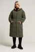 Yours Curve Khaki Green Padded Midi Puffer Coat - 18 Image 3