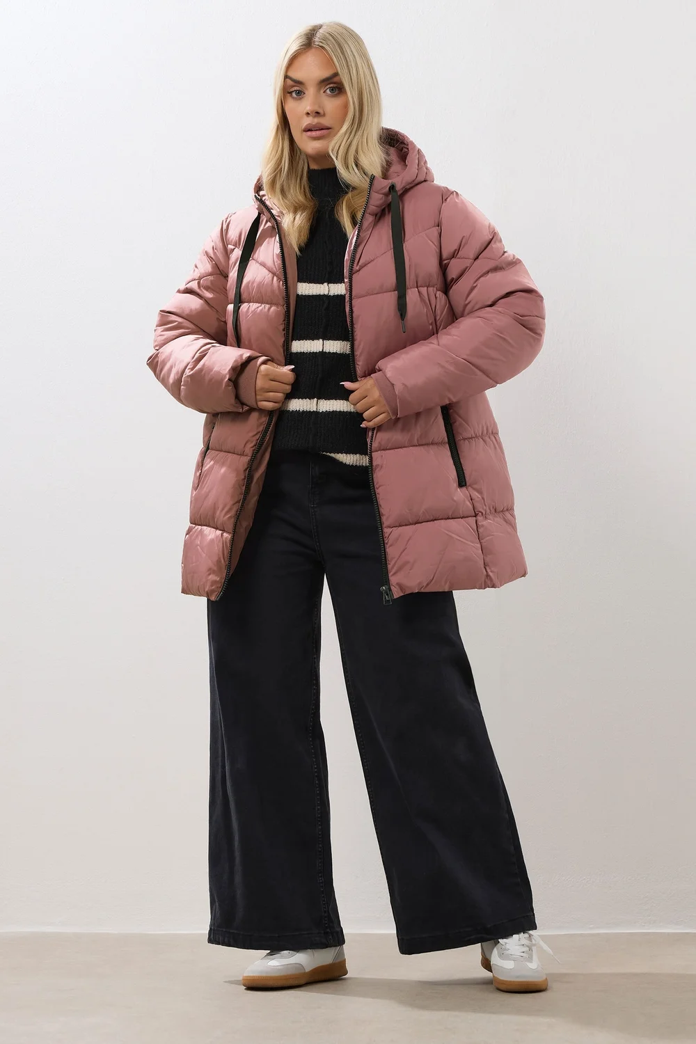 Yours Curve Pink Short Padded Coat - 18 Image 2