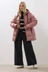 Yours Curve Pink Short Padded Coat - 18 Image 2